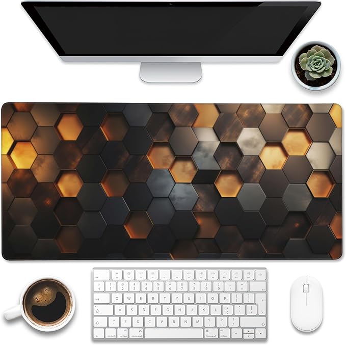 Desk Mat - Golden Honeycomb Technology Large Gaming Mouse Pad