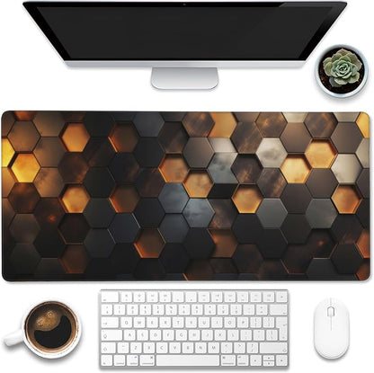 Desk Mat - Golden Honeycomb Technology Large Gaming Mouse Pad