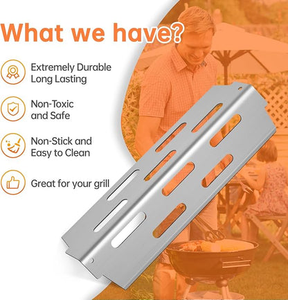 LPTNFRTN Stainless Steel Grill Flavorizer Bar Heat Plates with 2 Pack Grates BBQ Gas Grill Replacement Parts for Weber Genesis II 300 Series Genesis II E-310 E-315 E-330 E-335 S-310 S-335 Gas Grill