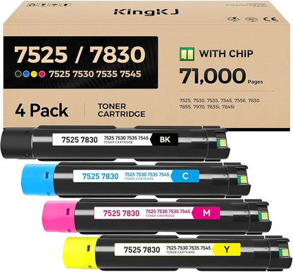 7525 Toner Cartridge Set 4-Pack High-Yield Replacement