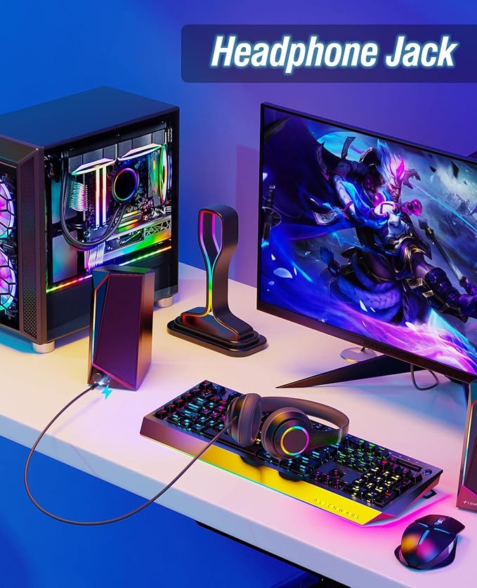 LENRUE Computer Speakers, USB/USB-C Powered PC Speakers