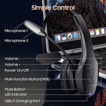 Trucker Bluetooth Headset, Wireless Headset