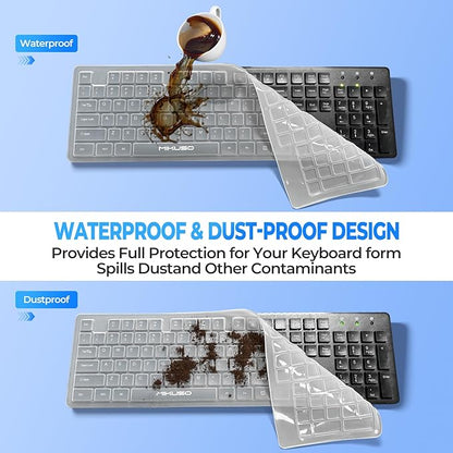 Wired Computers Keyboard with Cover Comfortable Hand Feel, Laser Engraved
