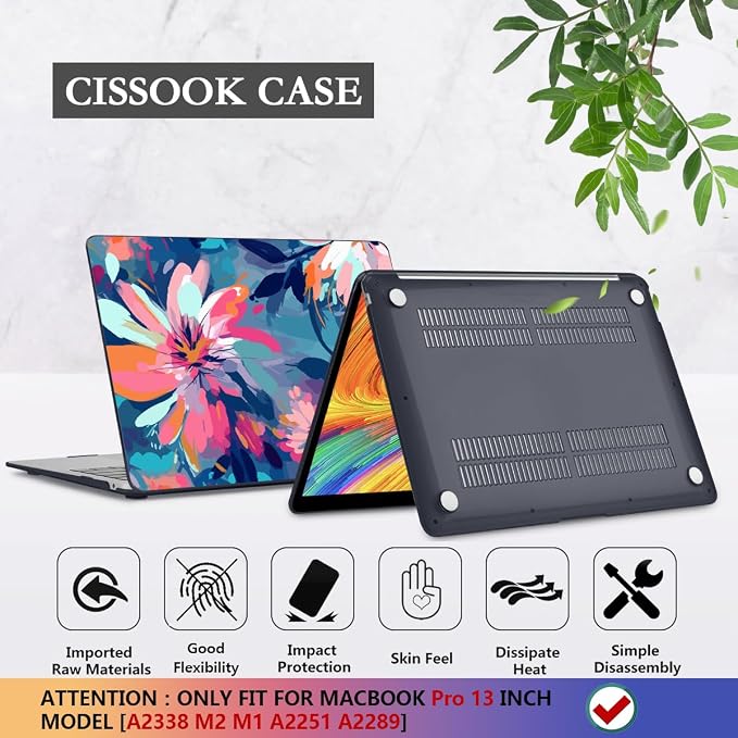 CISSOOK Compatible with MacBook Pro 13 inch Case 2025-2016 Release M2 M1 Chip