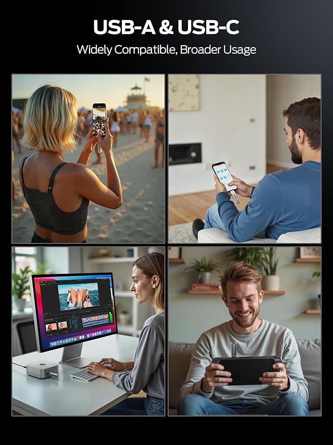 MOVE SPEED 1TB External SSD, 2100MB/s TLC Reliable Transfer Portable SSD