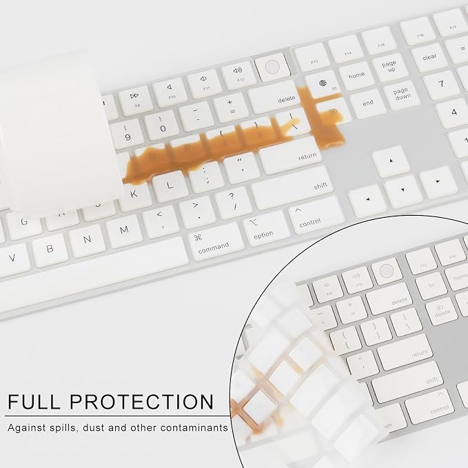 Allinside White Keyboard Cover for Mac Magic Keyboard