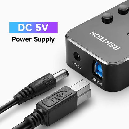 Powered UBS Hub, RSHTECH 7 Port USB 3.0/USB C Hub Upgraded Version Aluminum USB