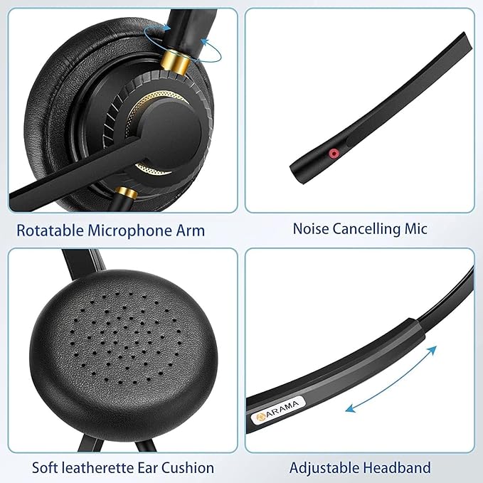 Arama USB Headset with Microphone