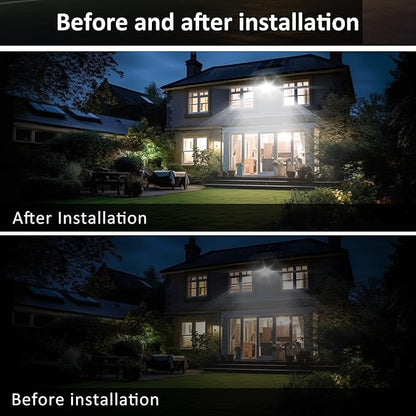 100W Flood Lights Outdoor,9000LM Bright Work Light Plug in,6500K Daylight White LED Flood Light Outdoor, IP66 Waterproof Exterior Floodlight for Yard Garage Stadium 2 Pack