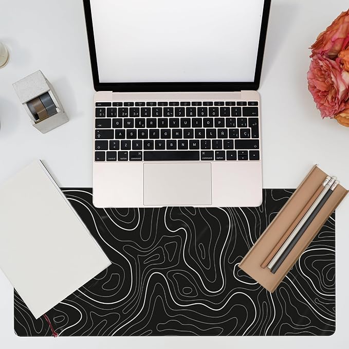 Desk Mat, Topographic Contour Large Gaming Mouse Pad