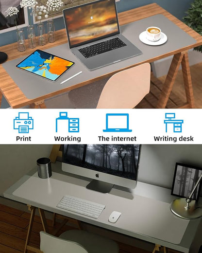 Leather Desk Pad & Protector, Large Mouse Pad & Blotter, Non-Slip PU Leather