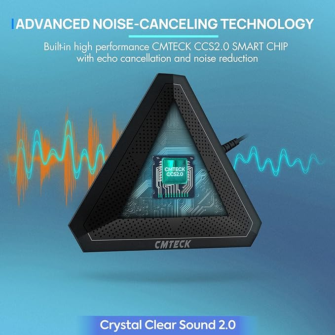 CMTECK Conference USB Microphone, Mute Button, Omnidirectional Condenser