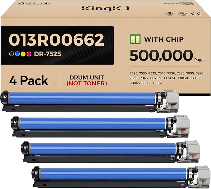 013R00662 Drum Unit Set 4-Pack Black Cyan Magenta Yellow Replacement