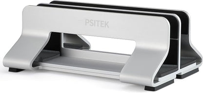 Aluminum Dual Vertical Laptop Stand Dock Holder, Supports 2 Devices, Adjustable