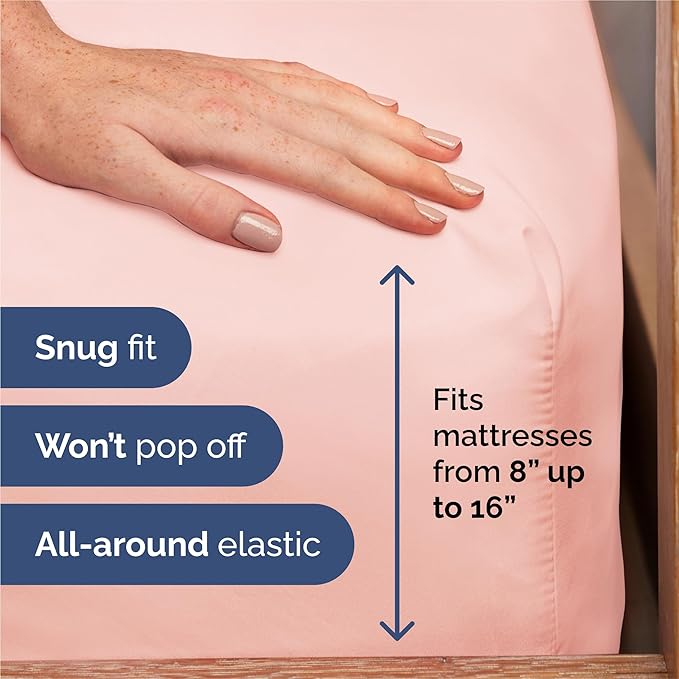King Size 4 Piece Sheet Set - Comfy Breathable & Cooling Bed Sheets Set - Hotel Luxury Bedding for Women, Men, Kids, Teens, Boys & Girls - Deep Pockets, Ultra-Soft, Wrinkle Free - Oeko-Tex - Baby Pink