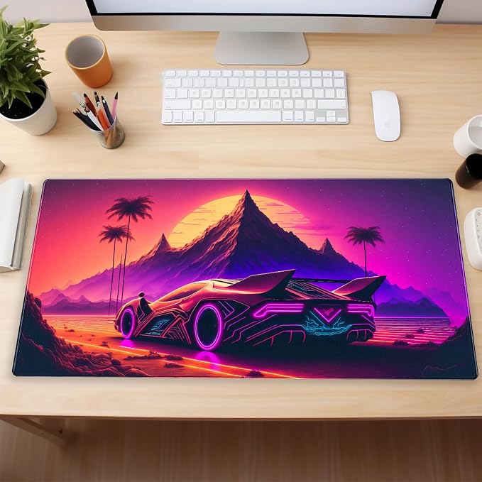 Purple Cyberpunk Fantasy Gaming Mouse Pad