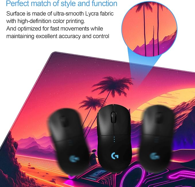 Purple Cyberpunk Fantasy Gaming Mouse Pad