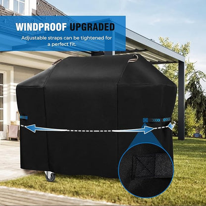 KINGLY Heavy Duty 48 Inch Grill Cover for Weber Spirit 200 and Spirit II 200 Series,600D Waterproof Fade Resistant 48 Inch BBQ Gas Grill Cover for Outdoor Grill with Straps,Compared to Weber 7138