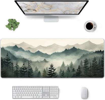 Misty Forest Large Mouse Pad, Gaming Keyboard Desk Pad, Extended Mouse Mat