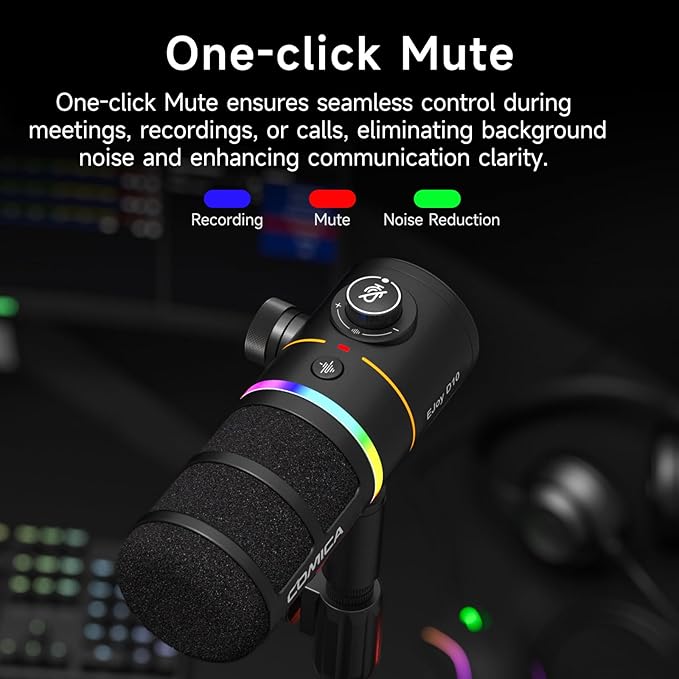 COMICA EJoy D10 USB Gaming Microphone – RGB Dynamic Mic
