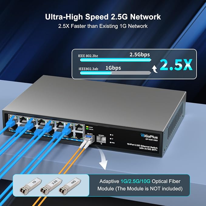 18 Port 2.5Gb Unmanaged Ethernet Switch