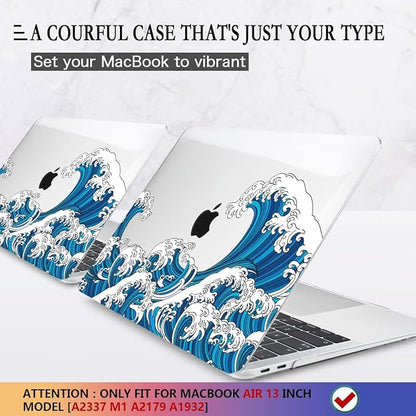 CISSOOK Wave Case for MacBook Air 13 inch Case 2021 2020 2019 2018 Release