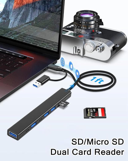 VIENON 8 in 1 USB C Hub With SD Card Reader, USB 3.0/2.0 Ports, USB-C Adapter
