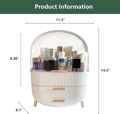 Upgrade Large Makeup Organizer Countertop Vanity Case Skin Care Cosmetic Storage Box Bathroom Counter Perfume Skincare Organizers Make Up Caddy Gift for Women Girls Clear Design Easy Visibility