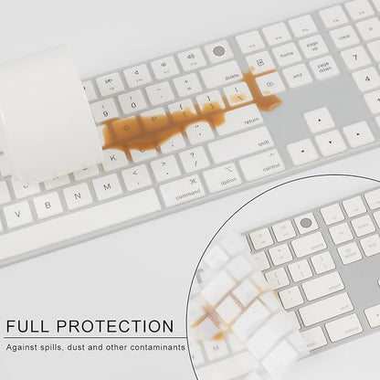 Allinside White Keyboard Cover for 2024 Mac Magic Keyboard