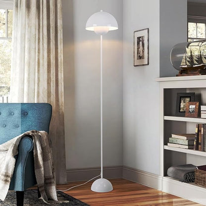 COSYLUX Modern Floor Lamp for Living Room, Industrial Tall Standing Lamp for Bedroom, Metal Shade Reflecting Light Reading Floor Lamp for Office, Nursery Room, Corner(Bright White)