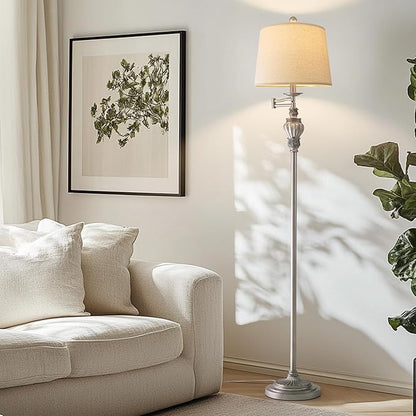 G-SAFAVA 61" Vintage Floor Lamp with 350° Adjustable Swing Arm, Tall lamp Standing Lamp for Living Room Bedside Bedroom Nightstand Retro Farmhouse Mid Century Lamp Light Home Décor Office Gifts