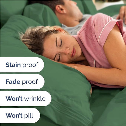 Twin XL Size 3 Piece Sheet Set - Comfy Breathable & Cooling Bed Sheets Set - Hotel Luxury Bedding for Women, Men, Kids, Teens, Boys & Girls - Deep Pockets and Wrinkle Free - Oeko-Tex - Emerald Green