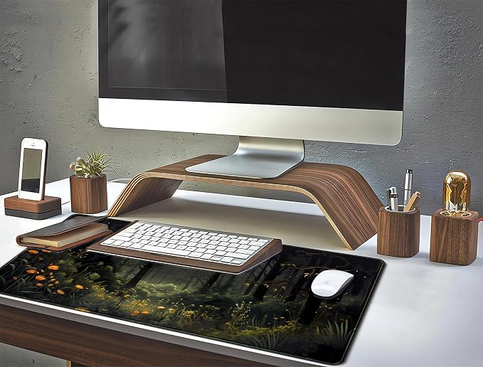 Dark Forest Desk Mat Mouse pad, Big Laptop Computer Keyboard and Mouse Mat
