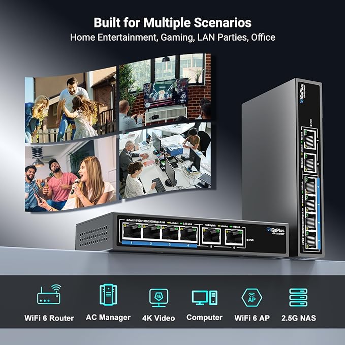 6 Ports 10Gb Unmanaged Ethernet Switch