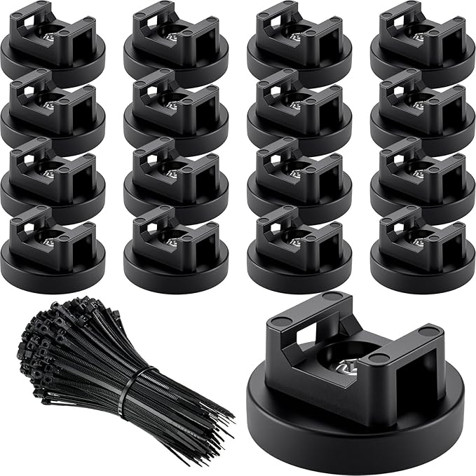 Yookeer 120 Pieces Magnetic Zip Tie Mount Multipurpose Cable Holder Magnets