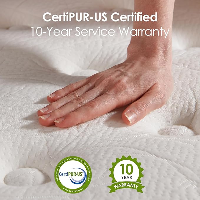 King Size Mattress 14 Inch - Hybrid Mattress King with Memory Foam and Individual Pocket Springs for Pressure Relief & Motion Isolation, Fiberglass-Free Medium Firm Mattresses, 80"x76"