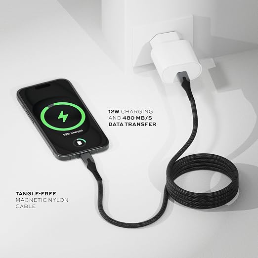 Statik MagStack USB A to iPhone Cable MFi Certified, Clutter-Free Magnetic