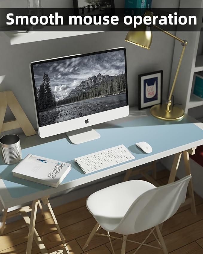 Leather Desk Pad Protector, Large Mat, Mouse Pad & Keyboard Cover