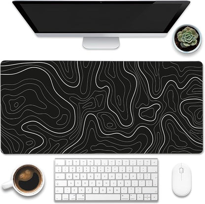 Desk Mat, Topographic Contour Large Gaming Mouse Pad