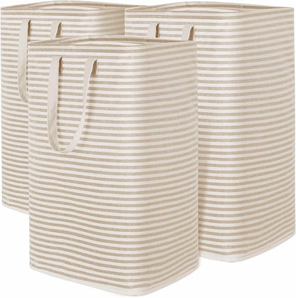 Lifewit 3 Pack Laundry Hamper Large Collapsible Laundry Baskets, Freestanding Waterproof Clothes Hamper with Easy Carry Handles in Laundry Room Bedroom Bathroom College Dorm for Adults, Black, 3 x 80L
