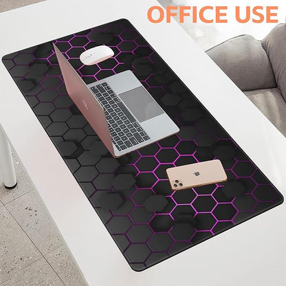 Mouse Pad Large Electric Glow Hexagonal Non-Slip Gaming Desk Mat