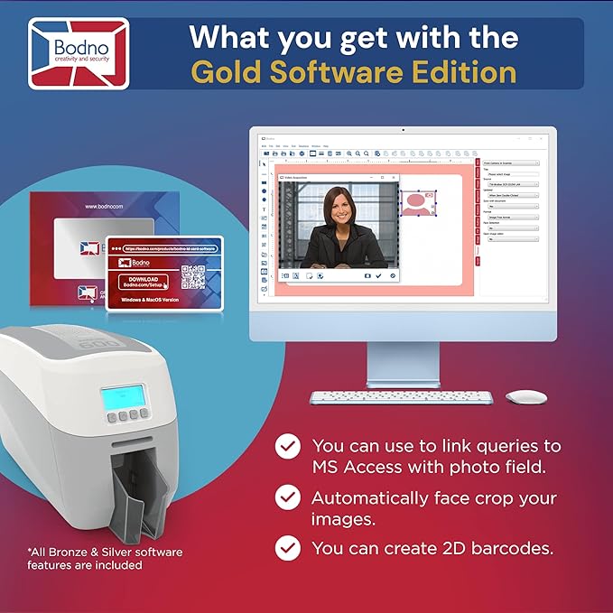 Bodno Magicard 600 Single Sided ID Card Printer & Complete Supplies Package ID
