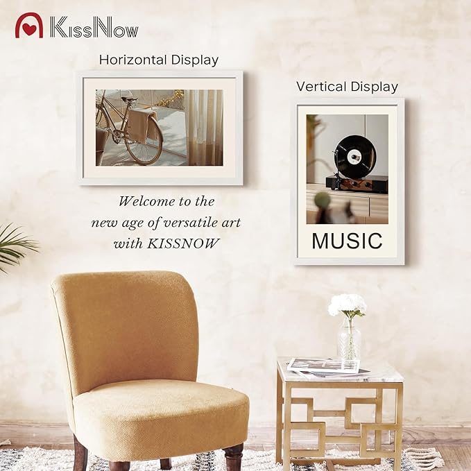 16x24 Poster Frame 4 Pack, Textured White Solid Wood Picture Frame, Wall Hanging