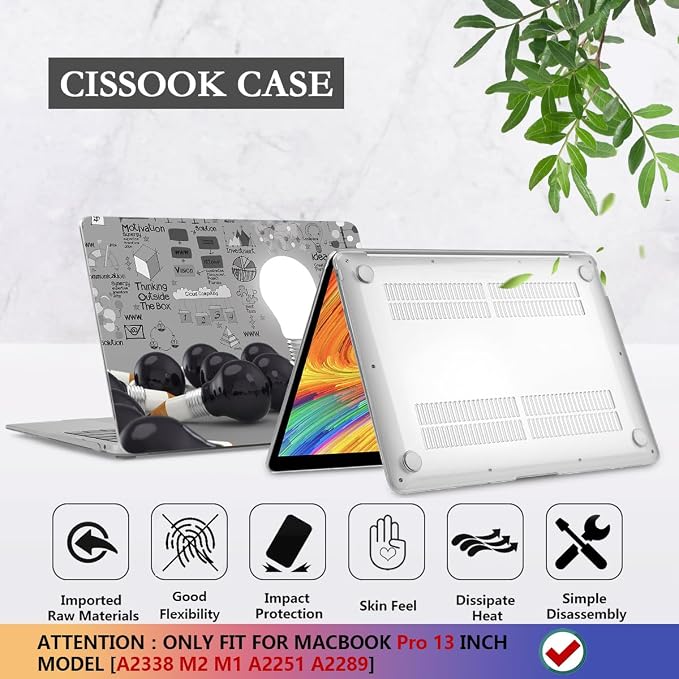 CISSOOK Creative Bulb Case for MacBook Pro 13 Inch 2025-2020 Release A2338