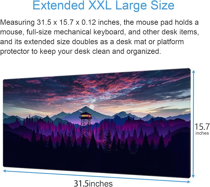 Fantasy Mouse Pad Large Gaming Mousepad Full Desk Computer Pad, 31.5 x 15.7