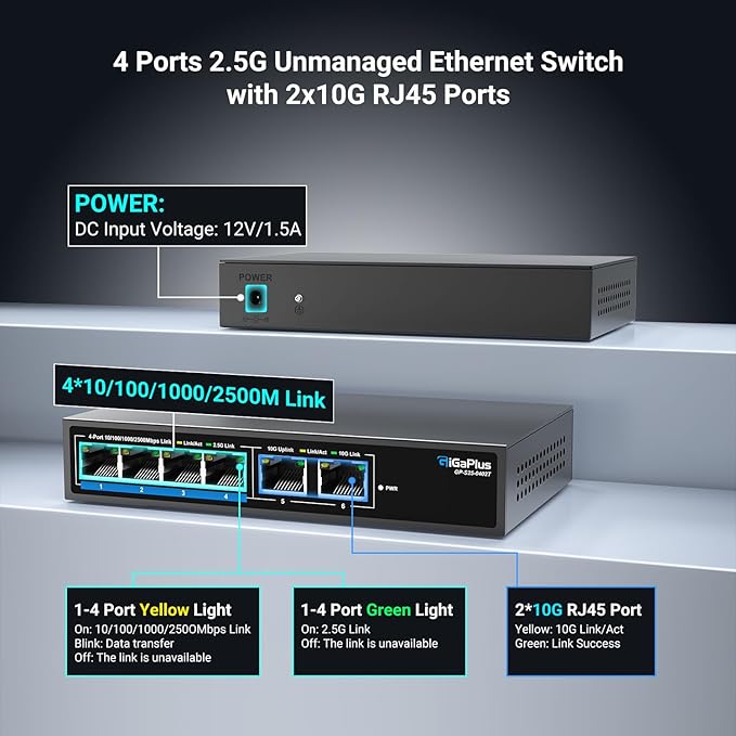 6 Ports 10Gb Unmanaged Ethernet Switch