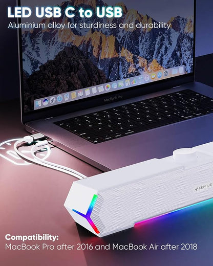 LENRUE G11 Computer Speakers for Desktop, Touch Lights PC Speakers