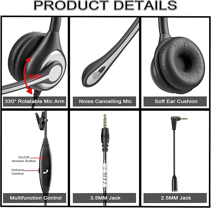 Wantek Cell Phone Headset Mono