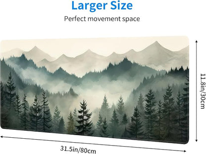 Misty Forest Large Mouse Pad, Gaming Keyboard Desk Pad, Extended Mouse Mat