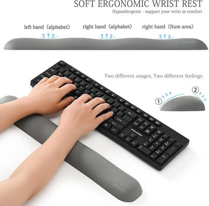 UnivoColors Design-Wave Keyboard Wrist Rest, Artificial Sheepskin+Memory